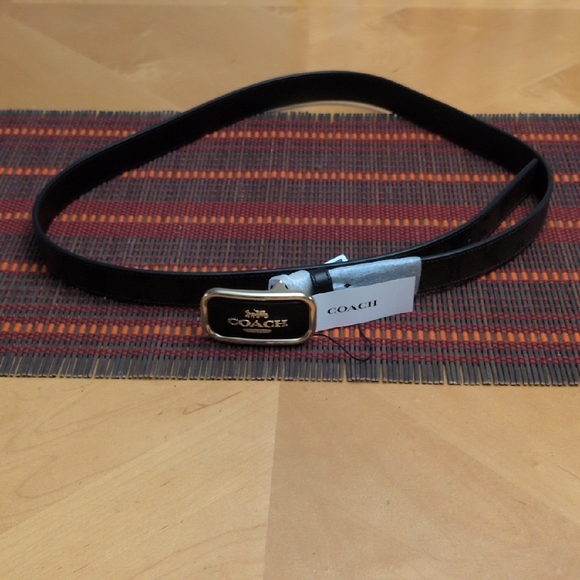 Coach Morgan Rectangle Leather Belt with Gold Buckle main image 5